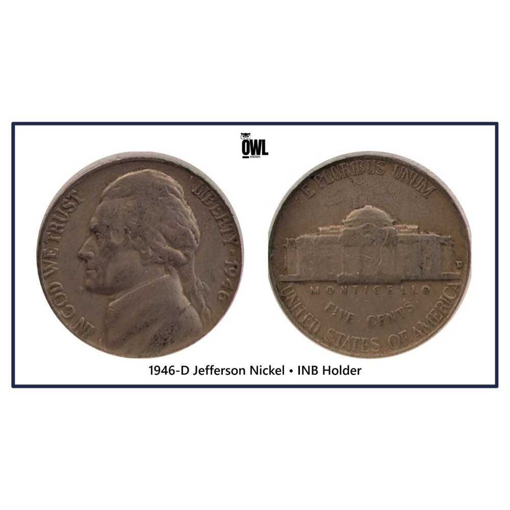1946‑D Jefferson Nickel • INB Holder • Early Jefferson Series - Picture 1 of 5